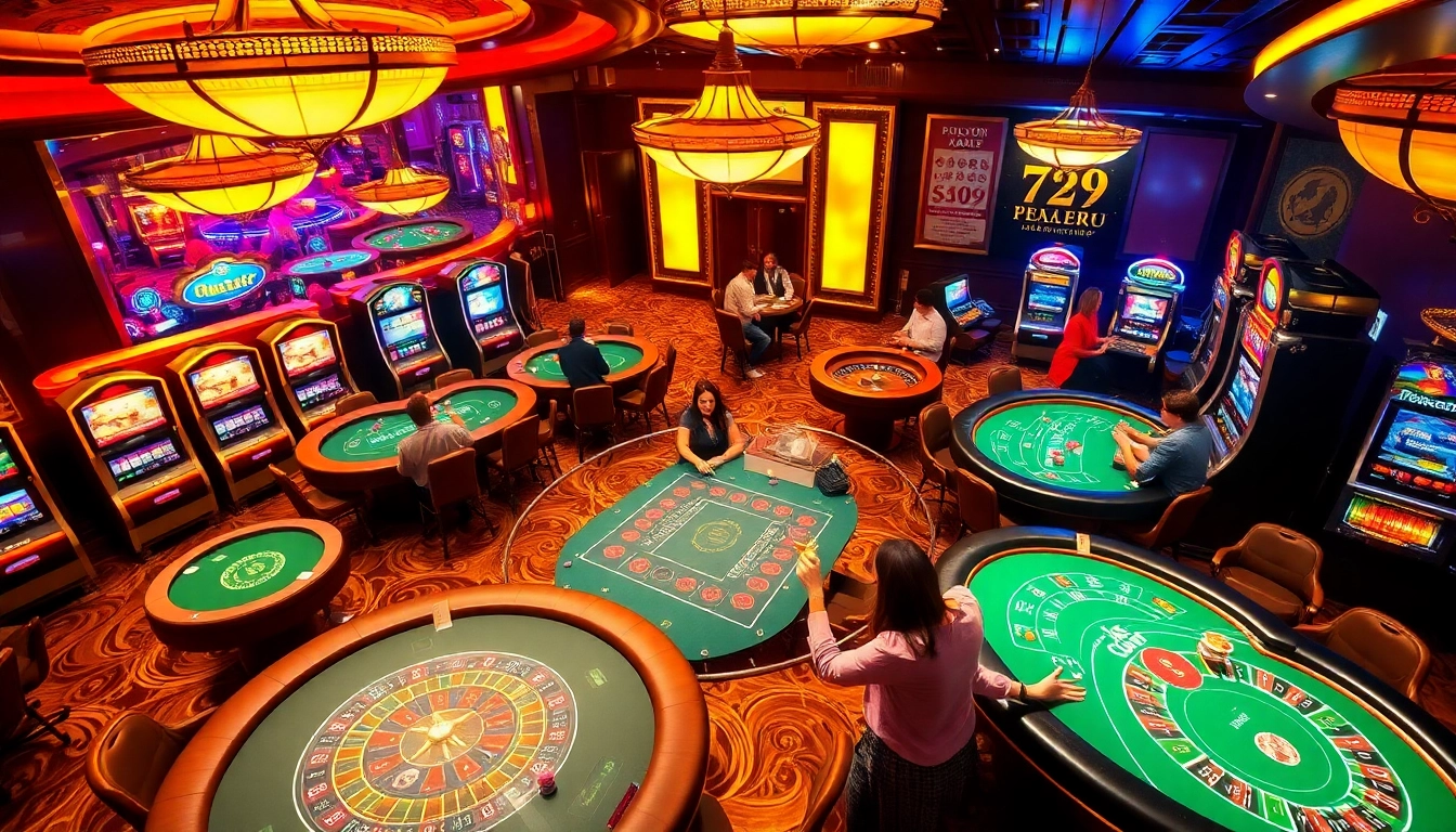 Experience the excitement at 789f with vibrant casino games, including poker and roulette tables, and celebratory players.