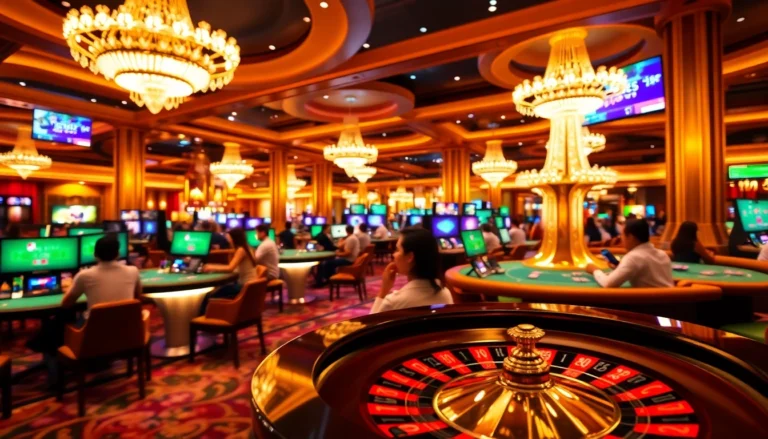 Experience the thrill of u888's vibrant online casino with players at virtual tables, rich colors, and dynamic lighting.